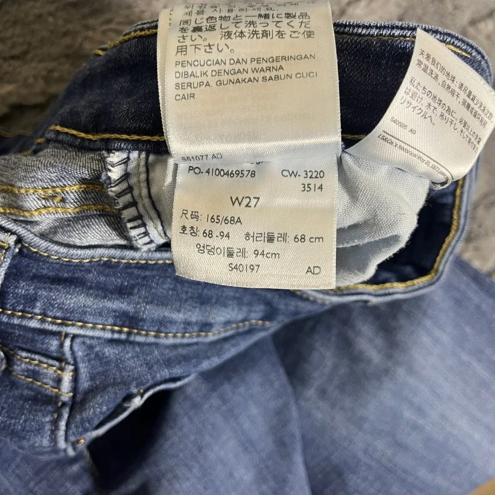 Levis 711 Skinny Ankle Jeans Dark Wash Blue Mid Rise‎ Stretch Denim 27 AP315